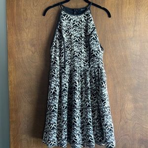 black and white lace dress